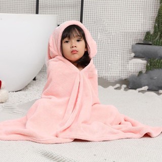Khăn tắm cho bé, khăn choàng tắm có mũ chất liệu cotton mềm mại tấm hút tốt cho bé M76