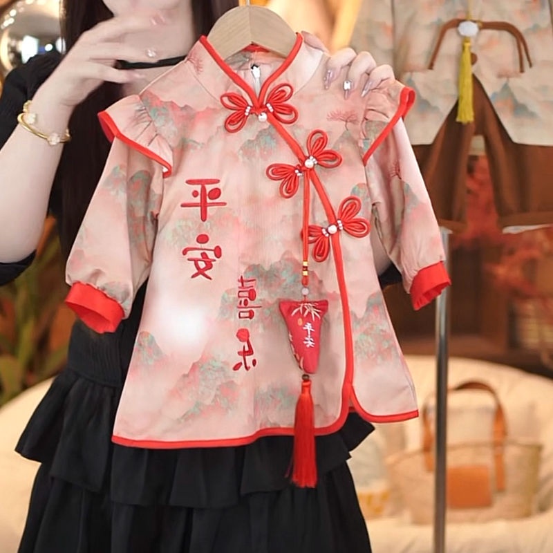 Đầm Sườn Xám Phong Cách Trung Hoa Cổ Điển Thời Trang Cho Bé Gái size 80-130