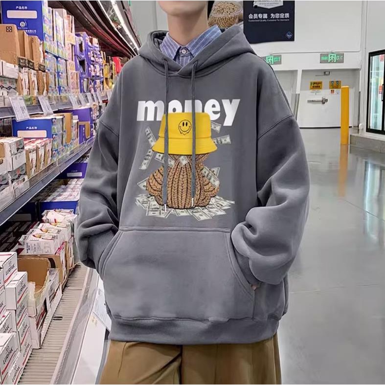 Áo hoodie cotton Nhung Dày Dặn Tay Dài In Họa Tiết Mặt Cười Vui Nhộn Thời Trang Cho Cặp Đôi size m-5xl