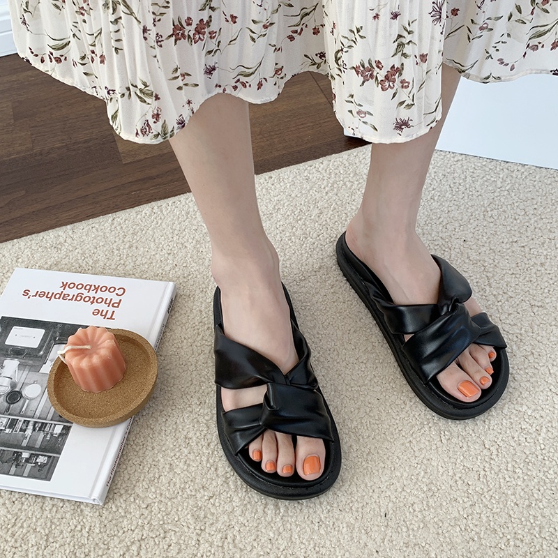 Dép Sandal Da Mềm Đế Dày Thời Trang Cho Nữ