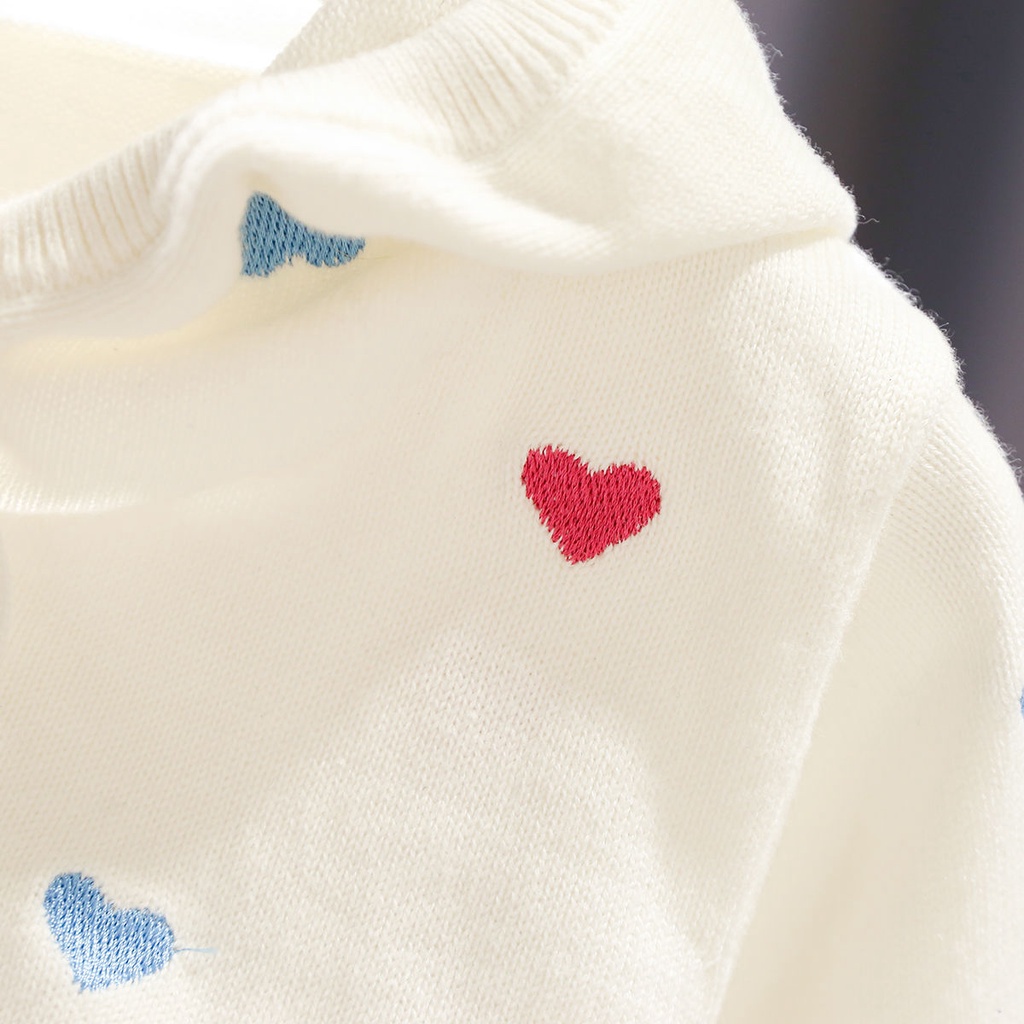 Áo Khoác cardigan Len Dệt Kim Có Mũ Trùm Thời Trang Mùa Thu Cho Bé Gái 3 Tuổi