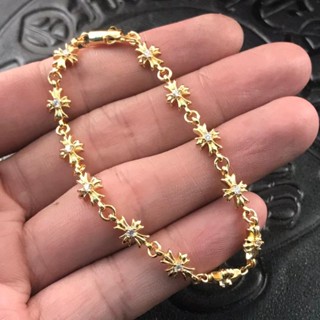 Chrome Hearts Vòng Tay Mạ Vàng 22k Hình Trái Tim / Thánh Giá Phong Cách punk Âu Mỹ Dễ Phối Đồ