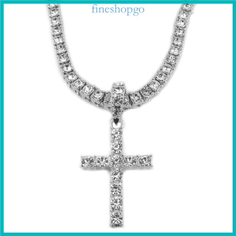 Vòng cổ Mặt Thánh Giá Đính Pha Lê Phong Cách hip hop