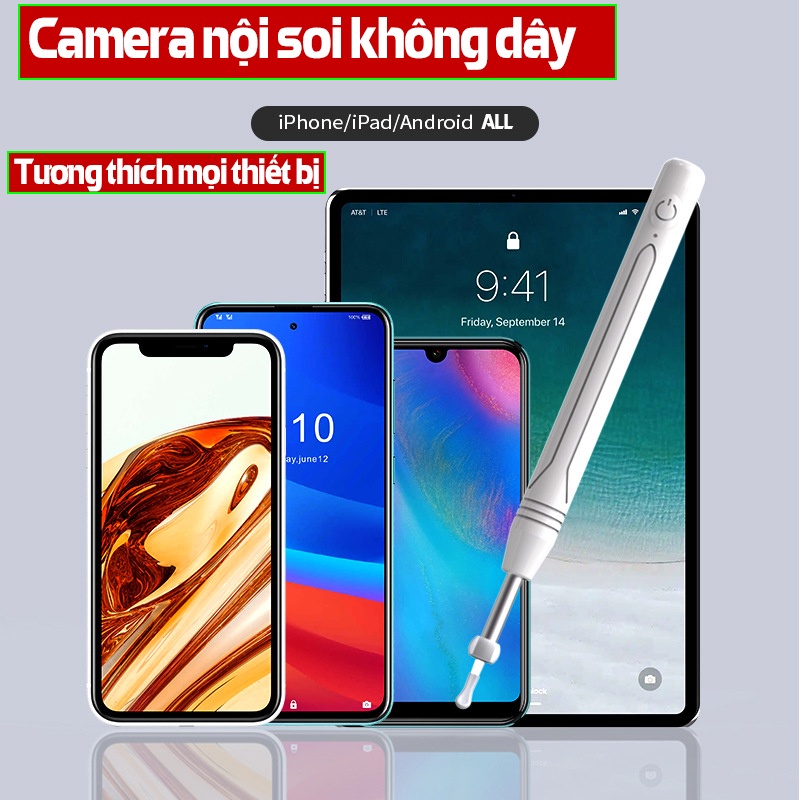 Camera nội soi tai không dây KAW-058B - Hàng Chính Hãng, Kết Nối Đa Thiết Bị, Kèm Bộ Lấy Ráy Tai