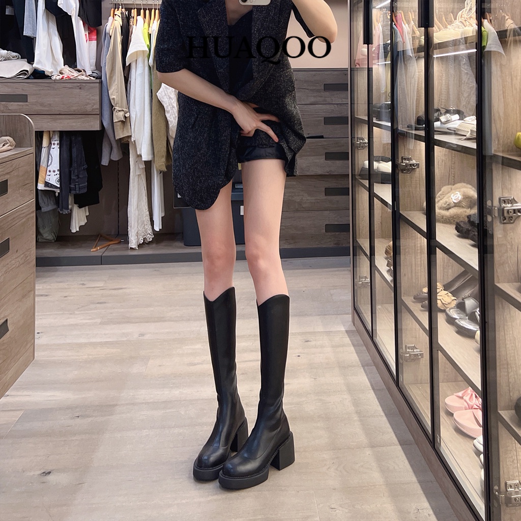 KaBaiQi Giày Bốt dép sandal nữ Mũi Vuông Phong Cách Retro Cá Tính Cho Nữ Thời trang 36Z230907