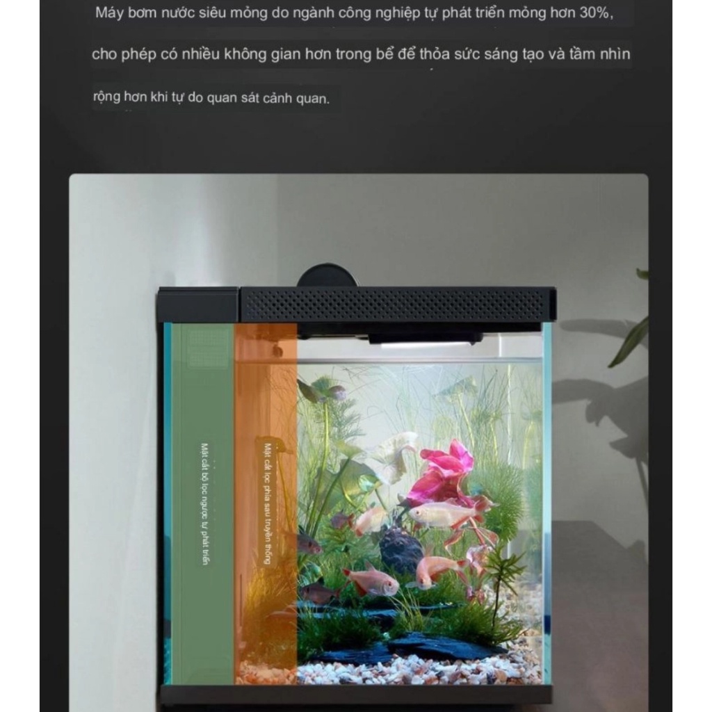 Bể cá thông minh Xiaomi Mijia Smart Fish Tank MYG100 20L kết nối app MiHome tích hợp bơm lọc nước- Minh Tín Shop