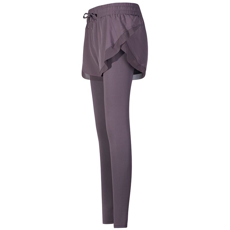 2023 Mới Quần Tập Yoga Nữ Cao Cấp Nâng Hông Giả Hai Mảnh Co Giãn Skinny Thể Dục Quần Ôm Hơn Nhìn Bên Ngoài Mặc Chạy Nhanh-