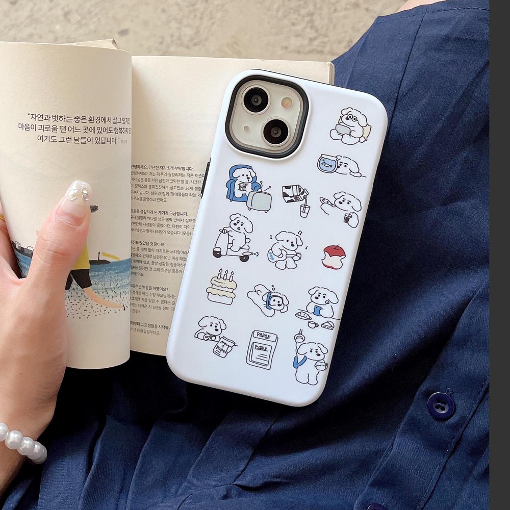 Vỏ Bao Da Điện Thoại Cứng In Hình Chú Cún Cho iphone 11 12 12pro 12promax 13 13pro 13promax 14 14pro 14promax Ốp