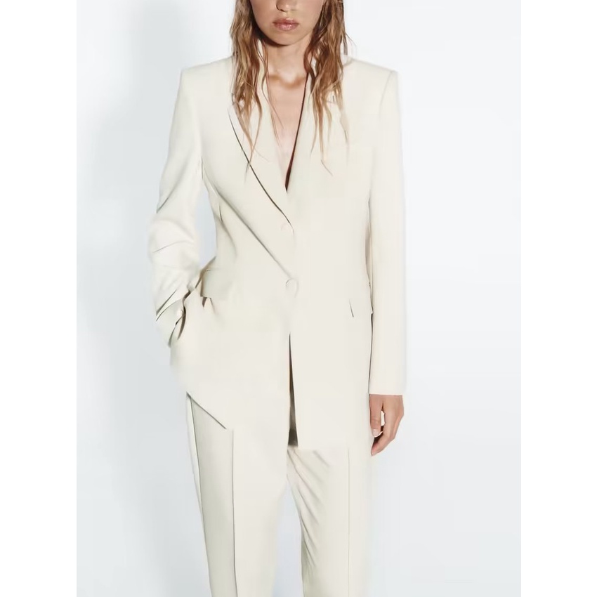 Zara Bộ Áo Khoác blazer + Quần Dài Lưng Cao Thời Trang Mùa Thu Thanh Lịch8375701 8373683