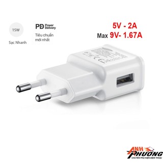 Củ sạc nhanh samsung s6 2a, s10 zin 100%, max 9v - 1.67a , lỗi 1 đổi 1 trong 3 tháng