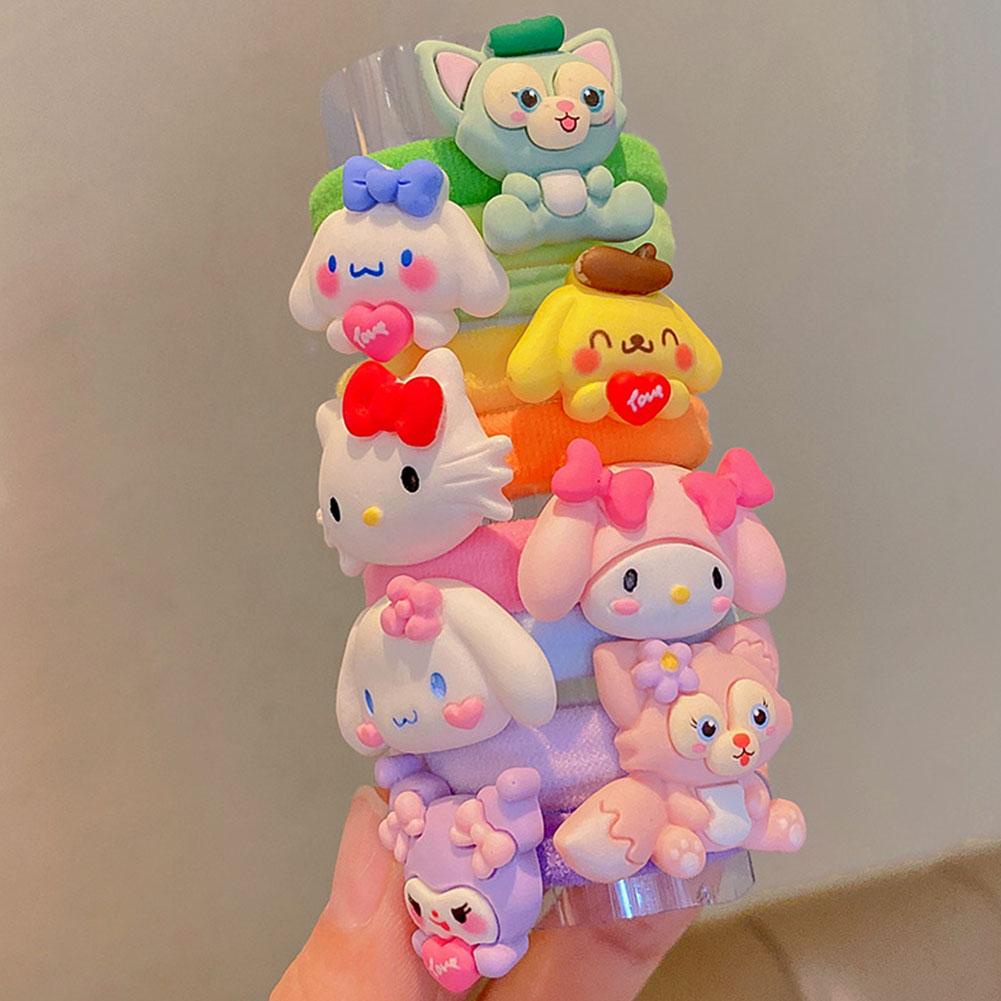 SANRIO Kuromi Dây Buộc Tóc Bằng Cao Su Nhiều Màu Sắc u0b4 Dành Cho Trẻ Em