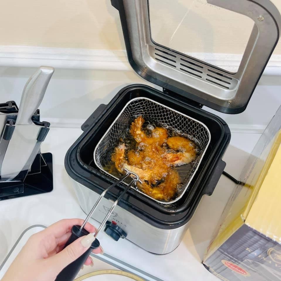 Nồi Chiên Ngập Dầu Gia Đình ⚡ CHÍNH HÃNG ⚡ Bếp Chiên KAISA VILLA 2.5L Làm Chín Thức Ăn Nhanh Chóng - Bảo Hành 12 Tháng