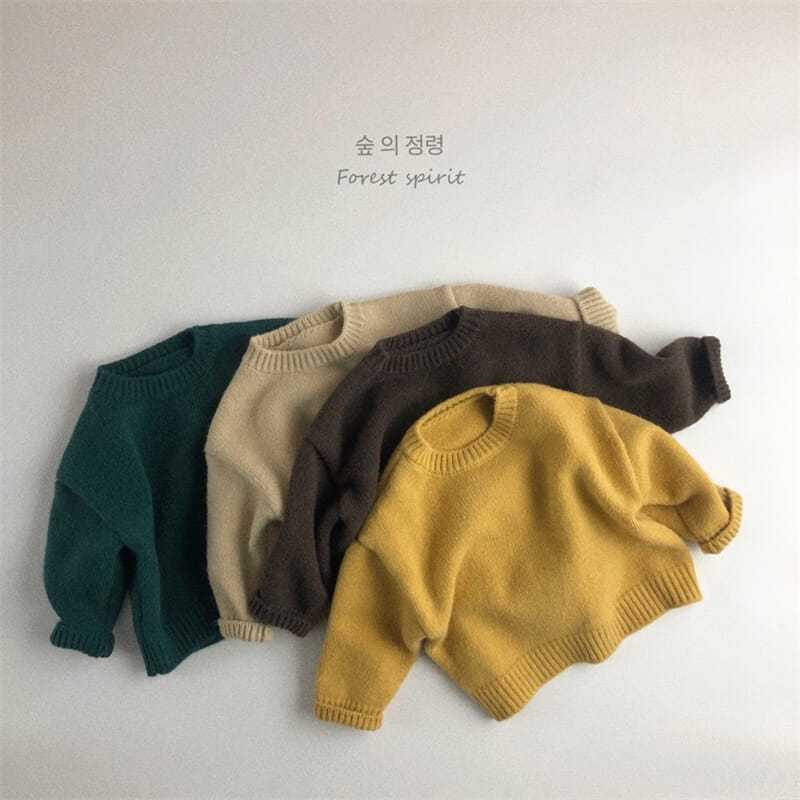 Áo sweater Cổ Tròn Màu Trơn Phong Cách Hàn Quốc Thời Trang Thu Đông Cho Bé