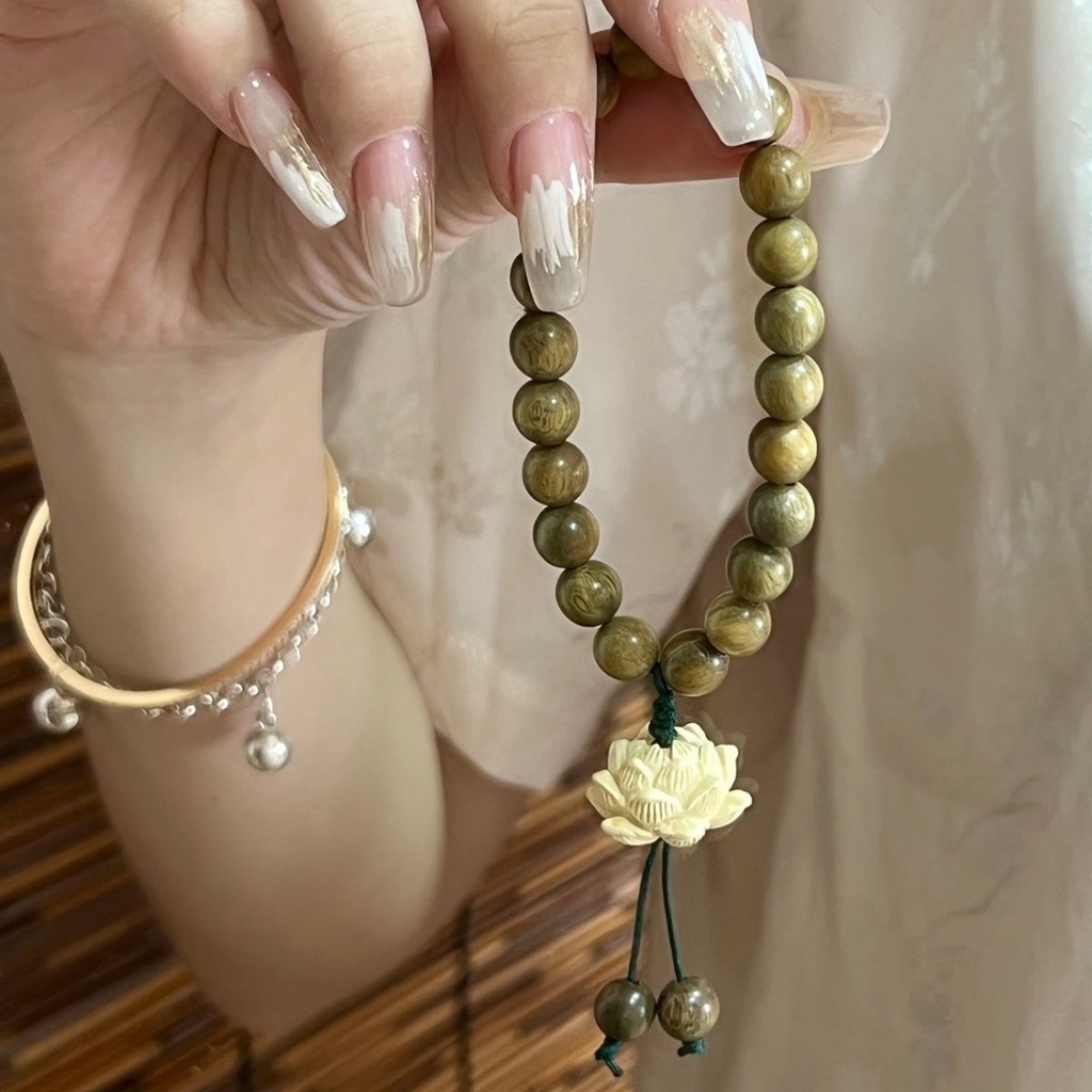 Vòng Tay Chuỗi Hạt Gỗ Đàn Hương Xanh 8mm Thời Trang