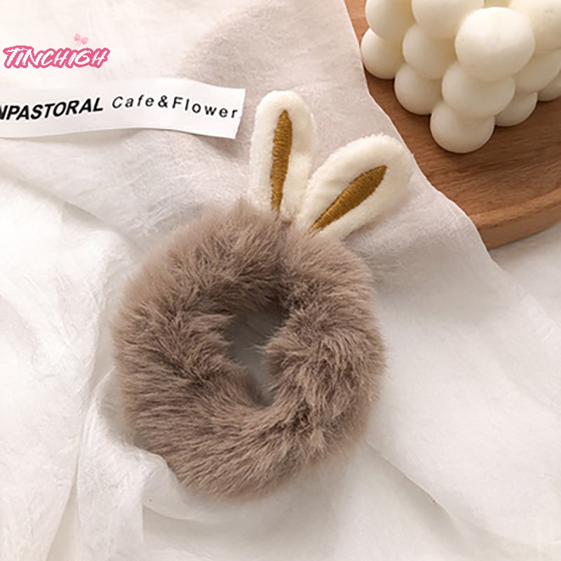 Dây Buộc Tóc Cao Su Co Giãn Đính Tai Thú Bông Hoạt Hình Dễ Thương Cho Nữ