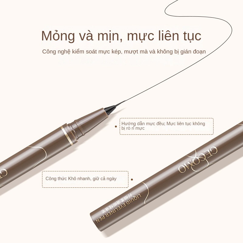 Bút Kẻ Mắt Siêu Mảnh Cho Người Mới Tập Makeup Không Lem, Bền Màu Chống Nước