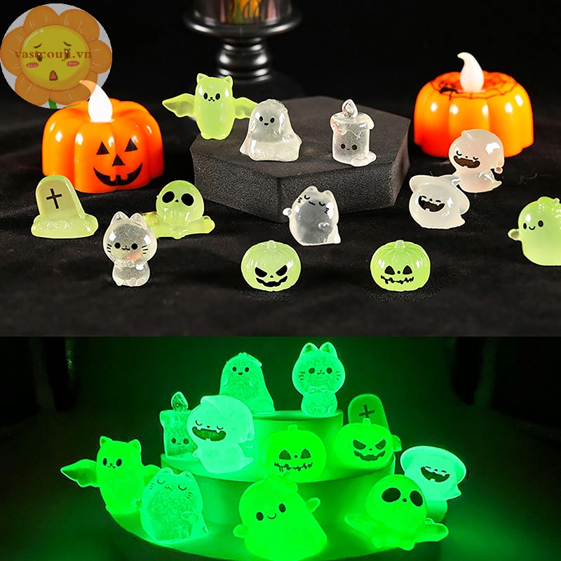 Vastji Set 6 Đồ trang trí Ma Quỷ Bí Ngô Dạ Quang Trang Trí halloween vn