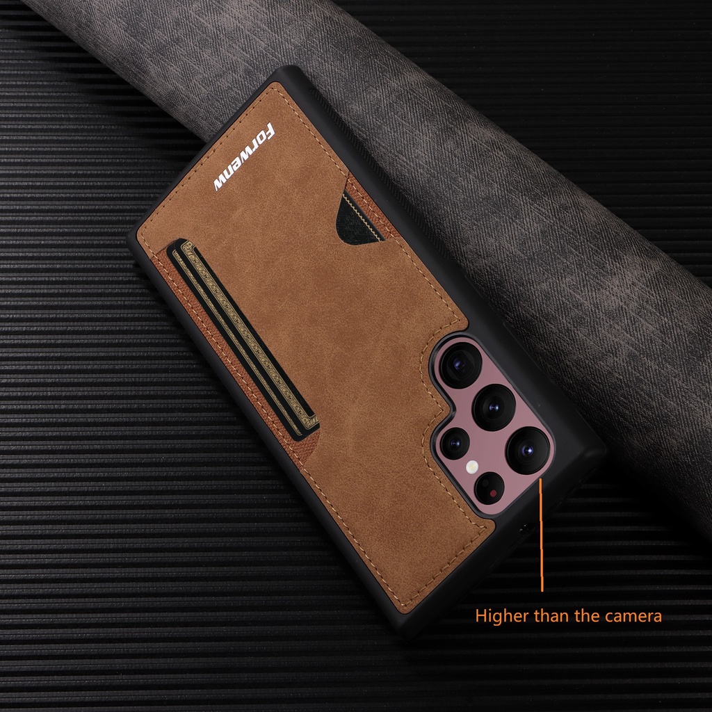 Cho Samsung S23 Ultra S23 Plus S23FE S22 Ultra S22 S21 Vỏ Bao Da Điện Thoại Có Ngăn Đựng Thẻ