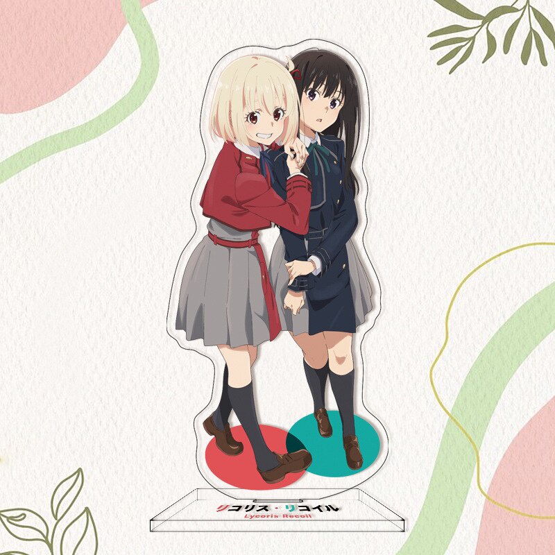 Mô hình Standee 15cm Anime Lycoris Recoil Nishikigi Chisato Takina Inoue Mizuki Nakahara để bàn tượng acrylic trong suốt