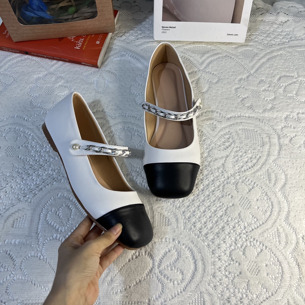 Giày búp bê bigsize mũi vuông tiểu thư bệt size 40-44