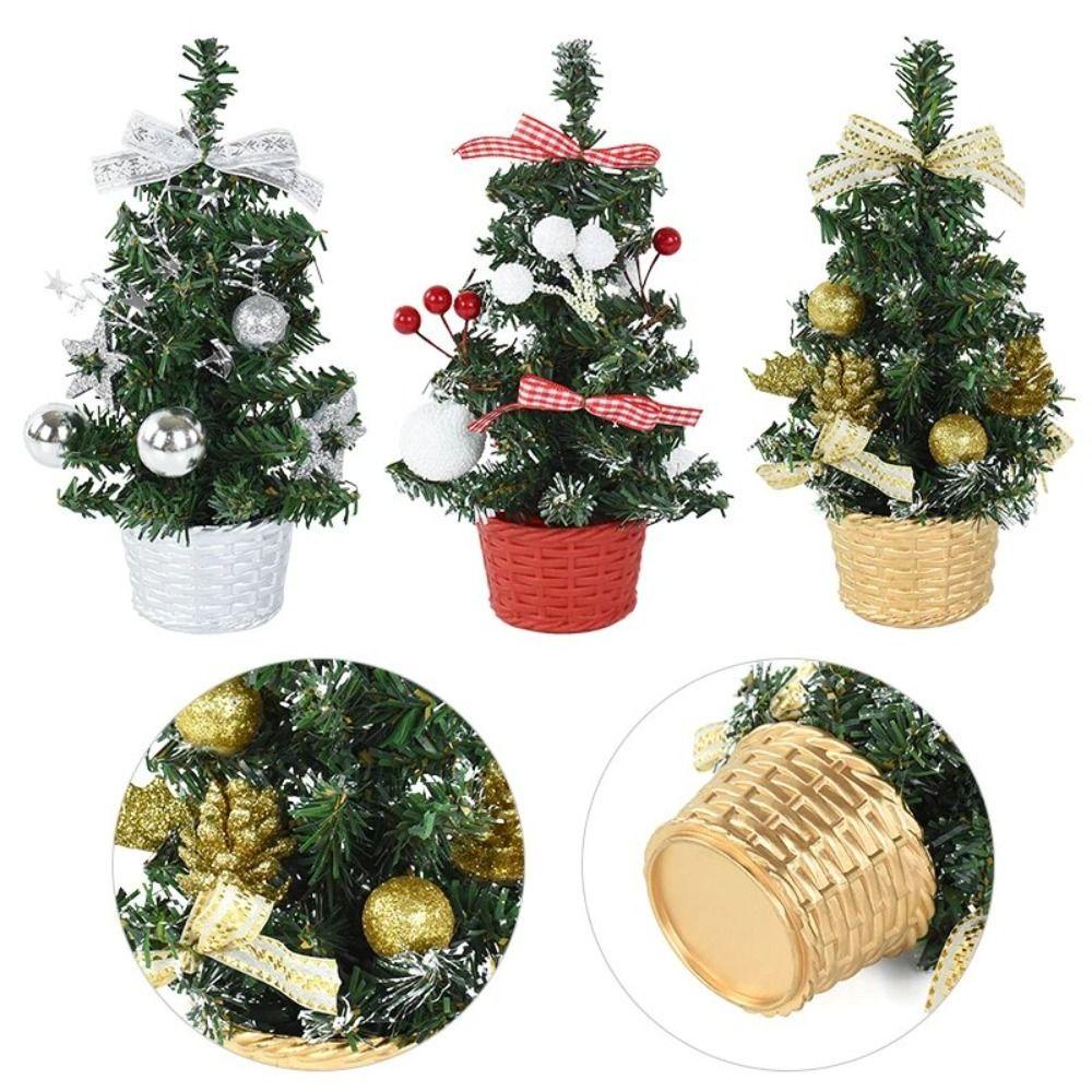 Cây Thông Giáng Sinh mini Bằng pvc Có Đèn led Trang Trí Bàn Làm Việc 20cm 30cm 40cm