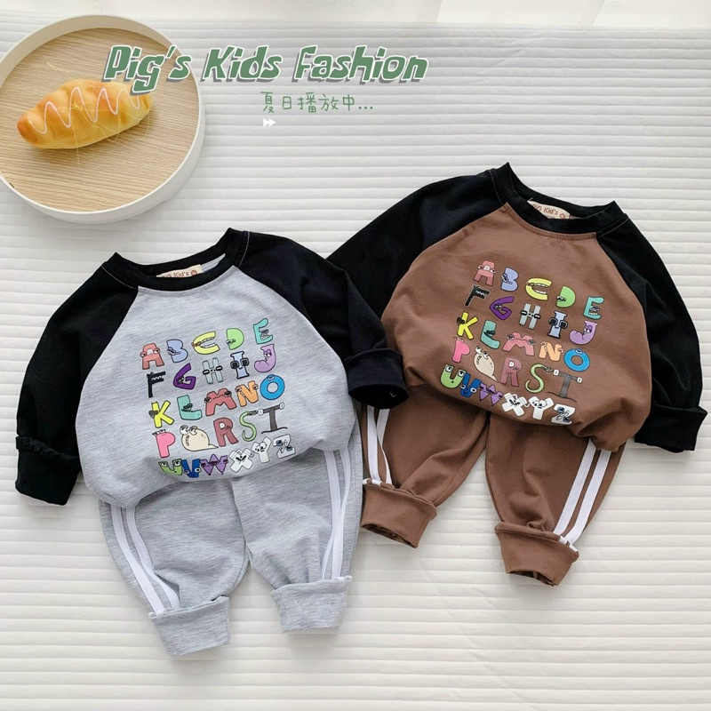 BỘ COTTON ABC TAY PHỐI CHO BÉ TRAI