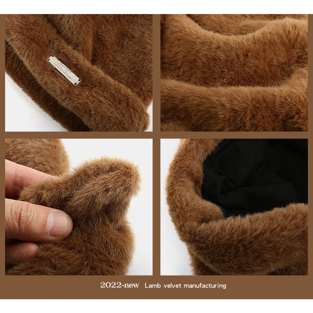 Mũ Len Dệt Kim Đính Tai Mèo Dễ Thương Phong Cách Hàn Quốc Cho Nữ