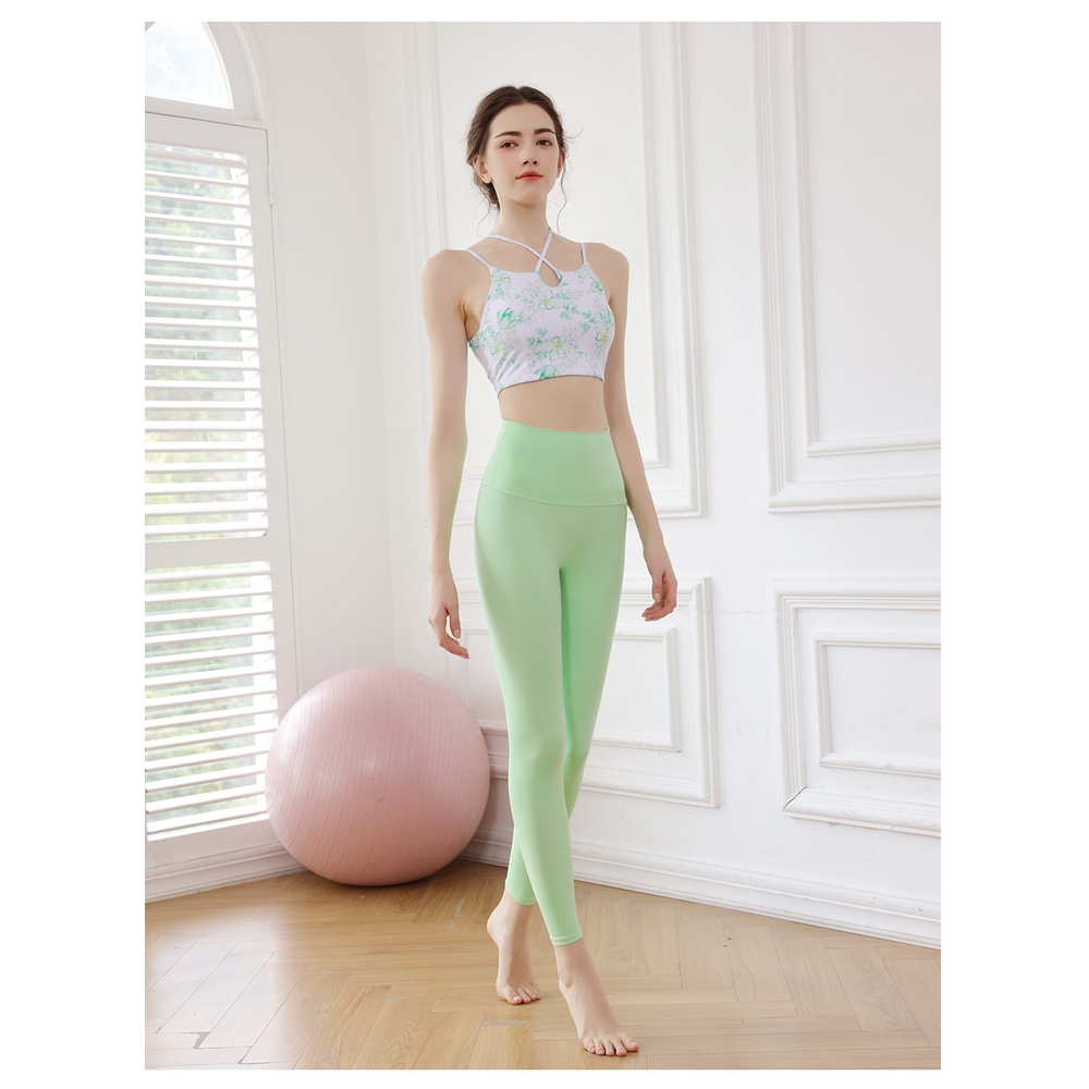 🌷NEW🌷 Bộ Tập Yoga Boyang BY-2340 In Hoa Thiết Kế Dây Đan Nhí Siêu Dài  Bra 2 Lớp Có Mút Lót + Quầng Legging Lưng Cao