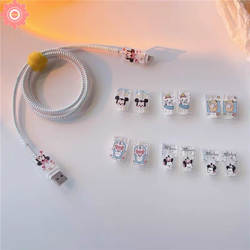 DISNEY 1 Phụ Kiện Bảo Vệ Dây Cáp Sạc Hình Nhân Vật Hoạt Hình Đáng Yêu Ốp