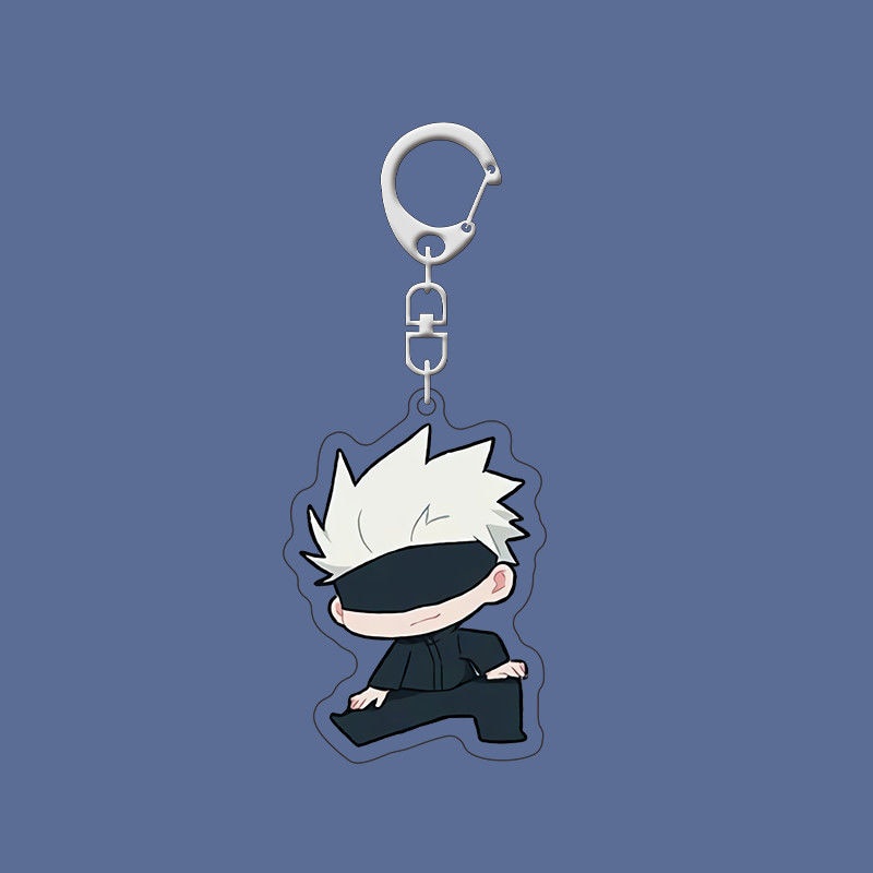 Móc khoá Anime Manga Gojo Satoru Q Version Anime Jujutsu Kaisen Kawaii Acrylic Cute phụ kiện trang trí dễ thương