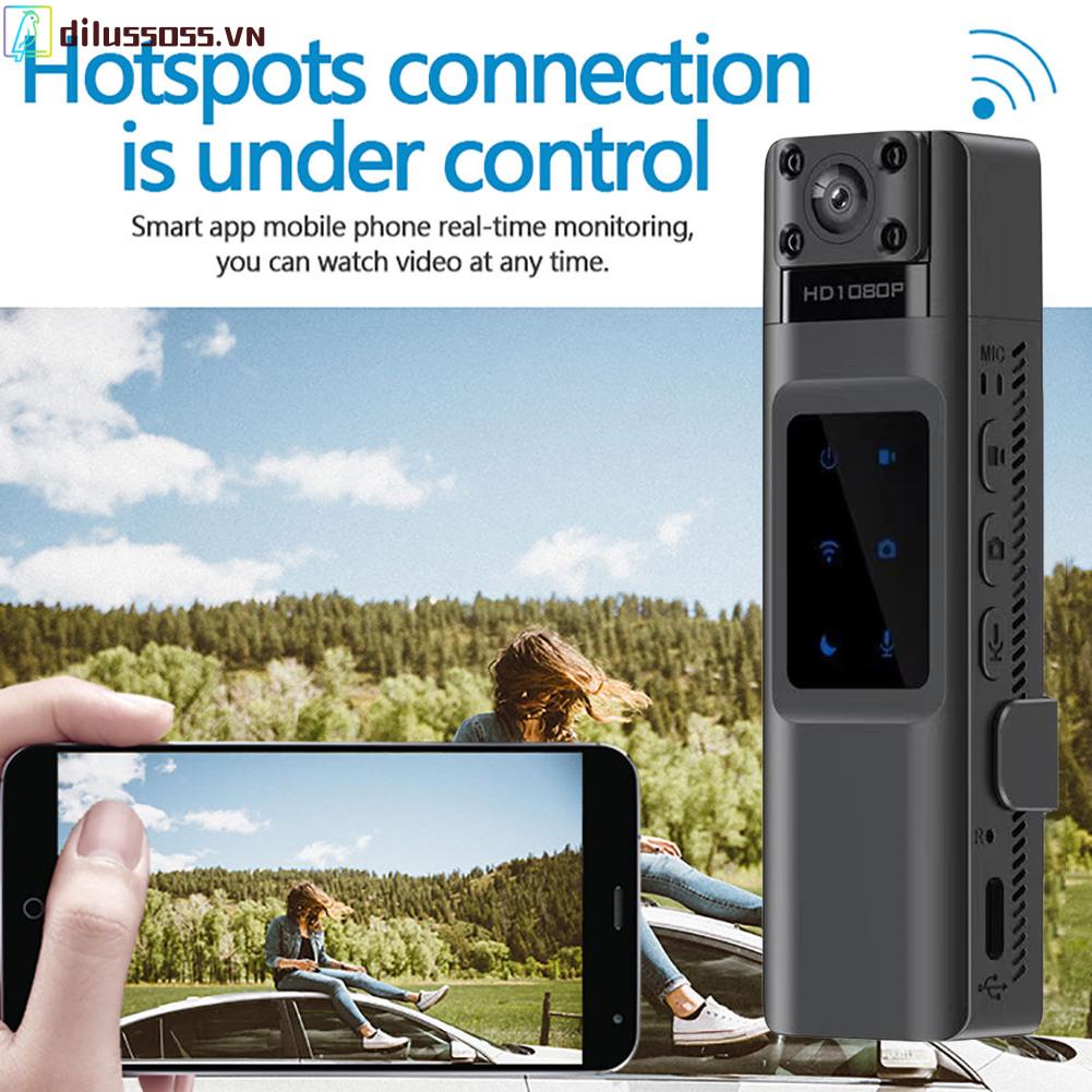 Máy Ghi Hình Kỹ Thuật Số dilussoss.vn 1080p hd mini wifi Góc Rộng 130 Độ
