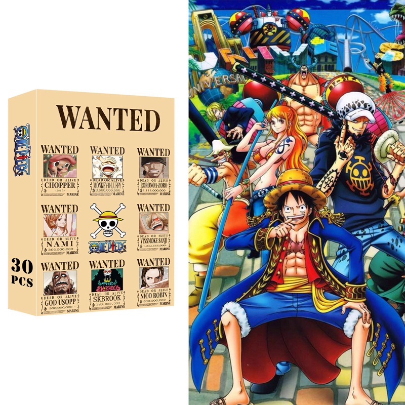Bộ 30 Nhân Vật anime one piece Ngộ Nghĩnh Đáng Yêu Bộ Thẻ Bài Trò Chơi luffy lomo Hai Mặt Dành Cho Trẻ Em