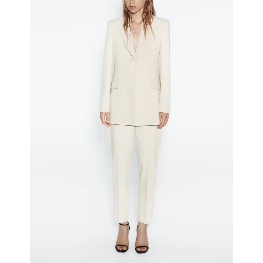Zara Bộ Áo Khoác blazer + Quần Dài Lưng Cao Thời Trang Mùa Thu Thanh Lịch8375701 8373683