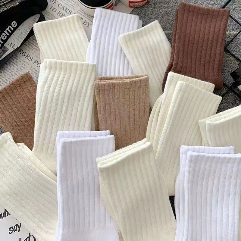 Vớ Dài Trung Bình Màu Trơn Giữ Ấm Mùa Thu Đông Cho Nữ 1k - 10k