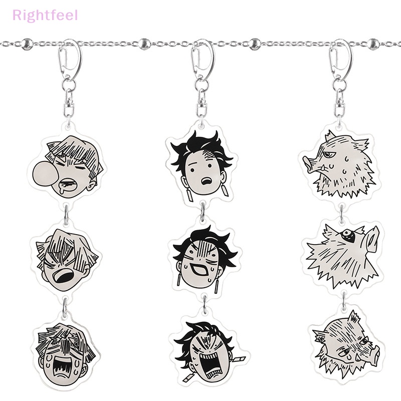 Rightfeel Móc Chìa Khóa Bằng acrylic Hình demon slayer brinco blade of ghost kamado tanjirou pompom yaiba Dễ Thương Mới