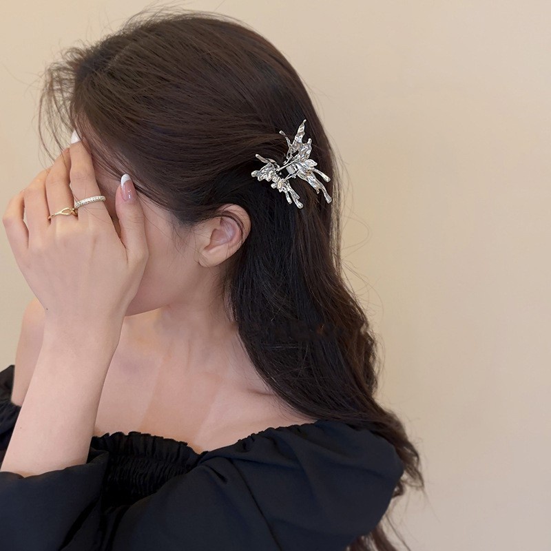 Kẹp Tóc Hình Bướm / Bằng Kim Loại Phong Cách Hàn Quốc Cho Nữ