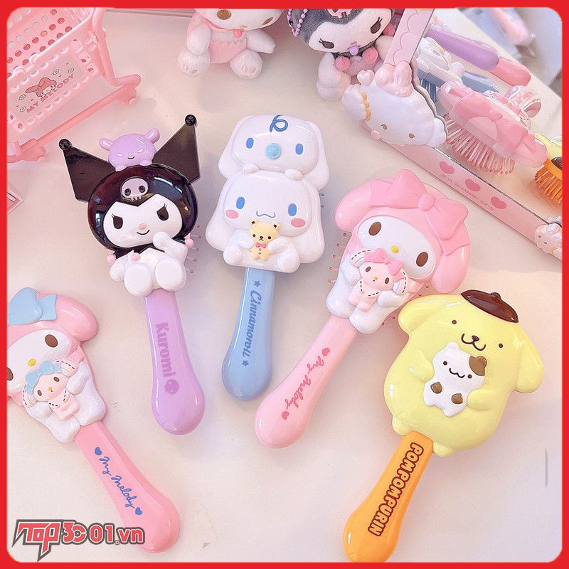 Sanrios Anime Kawaii Cinnamoroll Kuromi Mỹ Giai Điệu Cầm Tay Dễ Thương Massage Túi Khí Lược Chống Tĩnh Điện Lược -top3C01