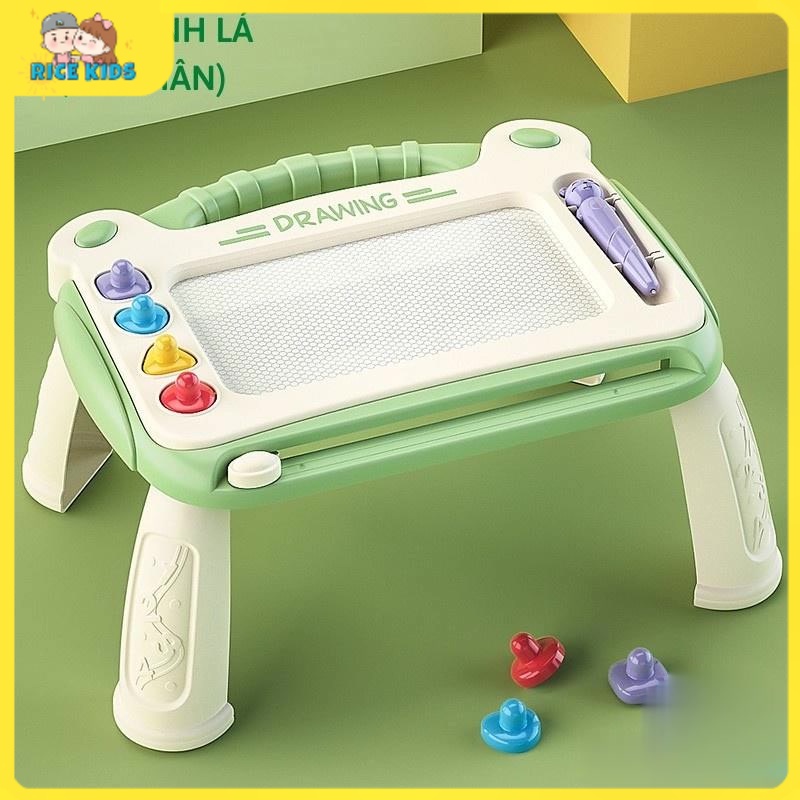 Bảng vẽ tự xóa cho bé thông minh có chân bàn, bảng từ tính tập viết, tập vẽ cho bé
