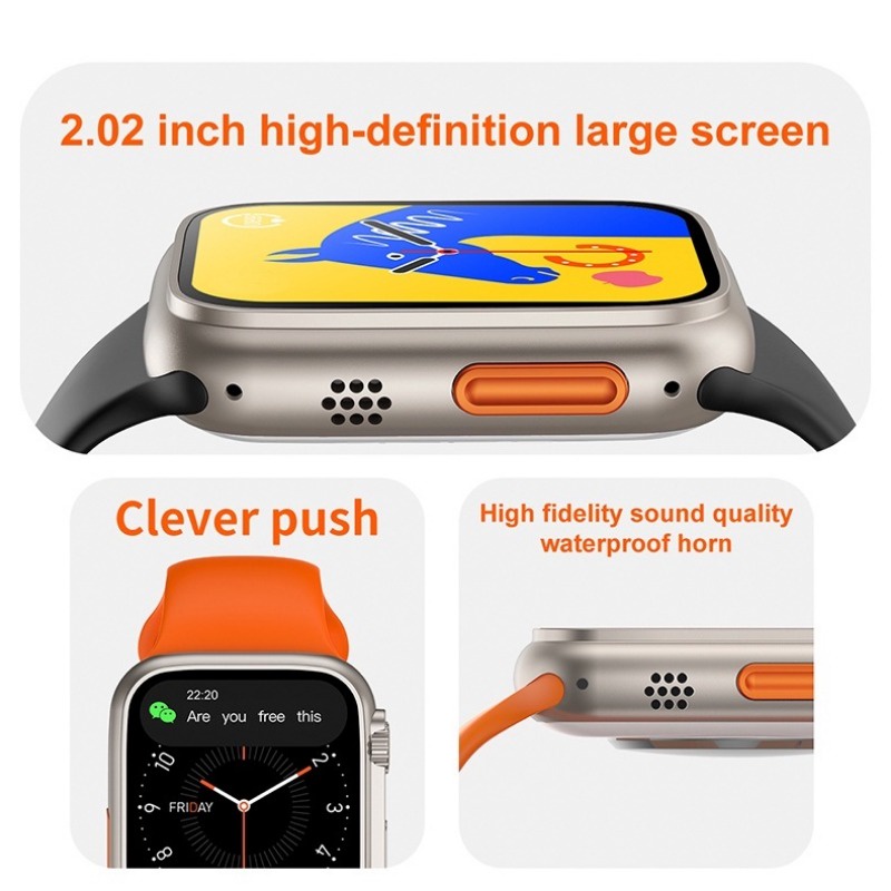Mới Đồng Hồ Thông Minh 2023 t900 ultra 1: 1 Chính Hãng series 8 49mm Lớn 2.09 inch Chống Thấm Nước t900