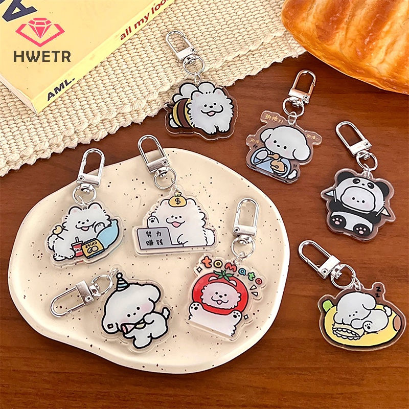 Móc Khóa acrylic Hình Chú Chó Hoạt Hình Đáng Yêu Sáng Tạo Cho Ba Lô / Xe Hơi Mới