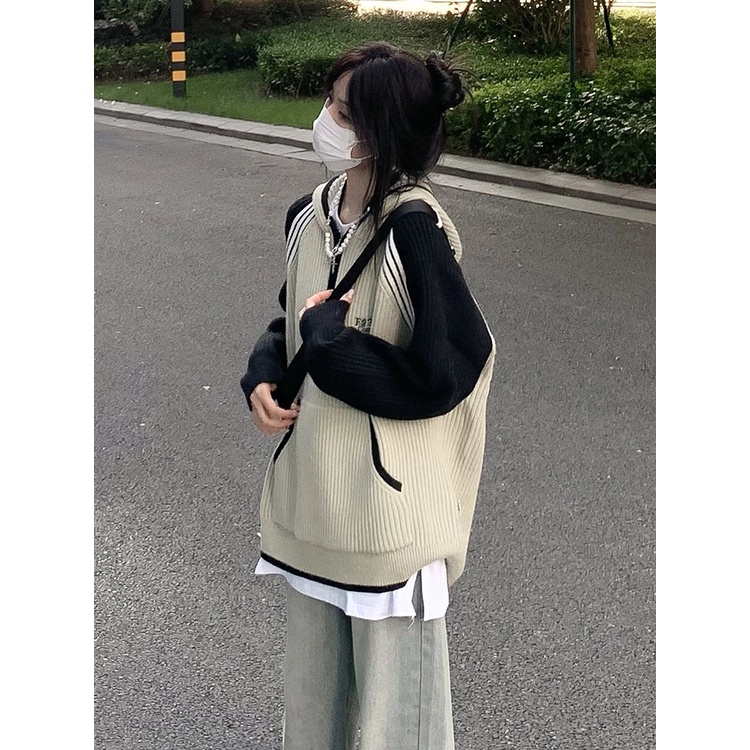 Màu Sắc Áo sweater Dáng Rộng Phong Cách Thời Trang retro Thu Đông Dành Cho Nữ