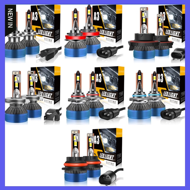 Bộ 2 Đèn Pha led a3 9004 9005 9006 h4 h7 h11 h13 12v 28-35w 6000k halogen Chuyên Dụng