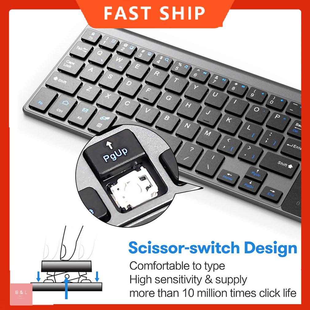 Bàn phím mini không dây USB 2.4GHz mỏng có bàn di chuột số Bàn phím số cho máy tính bảng, máy tính xách tay