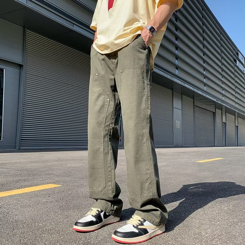 Quần Dài Ống Rộng Màu Cà Phê Phong Cách Đường Phố Mỹ Cá Tính Màu Sắc Cà Phê Dành Cho Nam