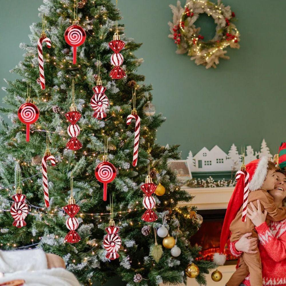 Avalentine Set 6 Hộp Kẹo Xoắn Bằng Nhựa Dễ Thương Treo Trang Trí Cây Thông Noel
