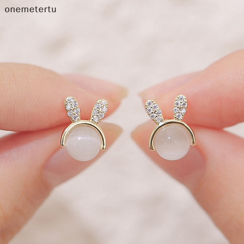 Onemetertu Bông Tai Hình Thỏ bunny Đá opal Phong Cách Lãng Mạn Chất Lượng Cao Sáng Tạo feminia en