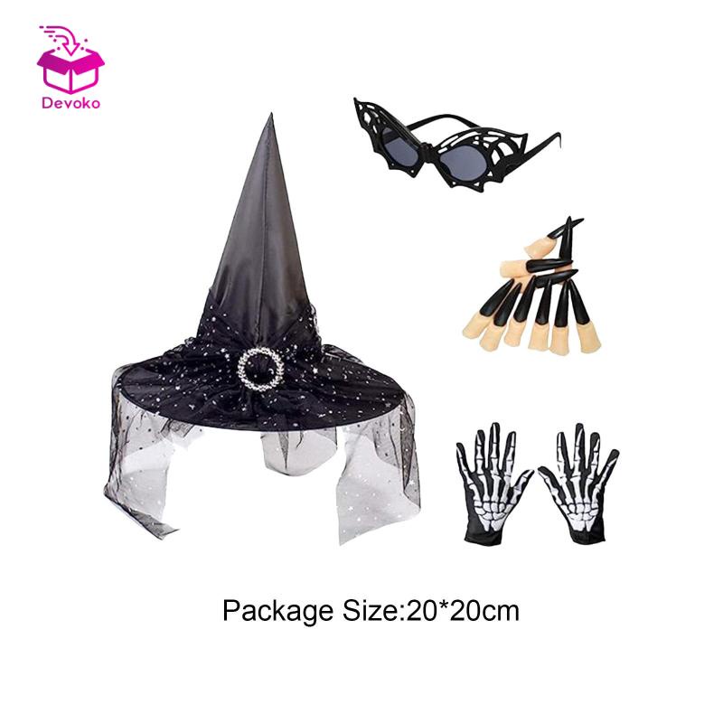 Mũ phù thủy hóa trang halloween DEVOKO cho người lớn