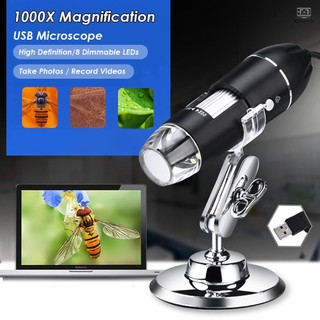 3 In 1 USB & MICRO USB &Type-C Digital Microscope 1600X Magnification Camera 8 LEDs with Stand Compatible with Android Windows/XP Win 7 8 10 Vista Linux Mac Portable Handheld Inspection  Magnifier