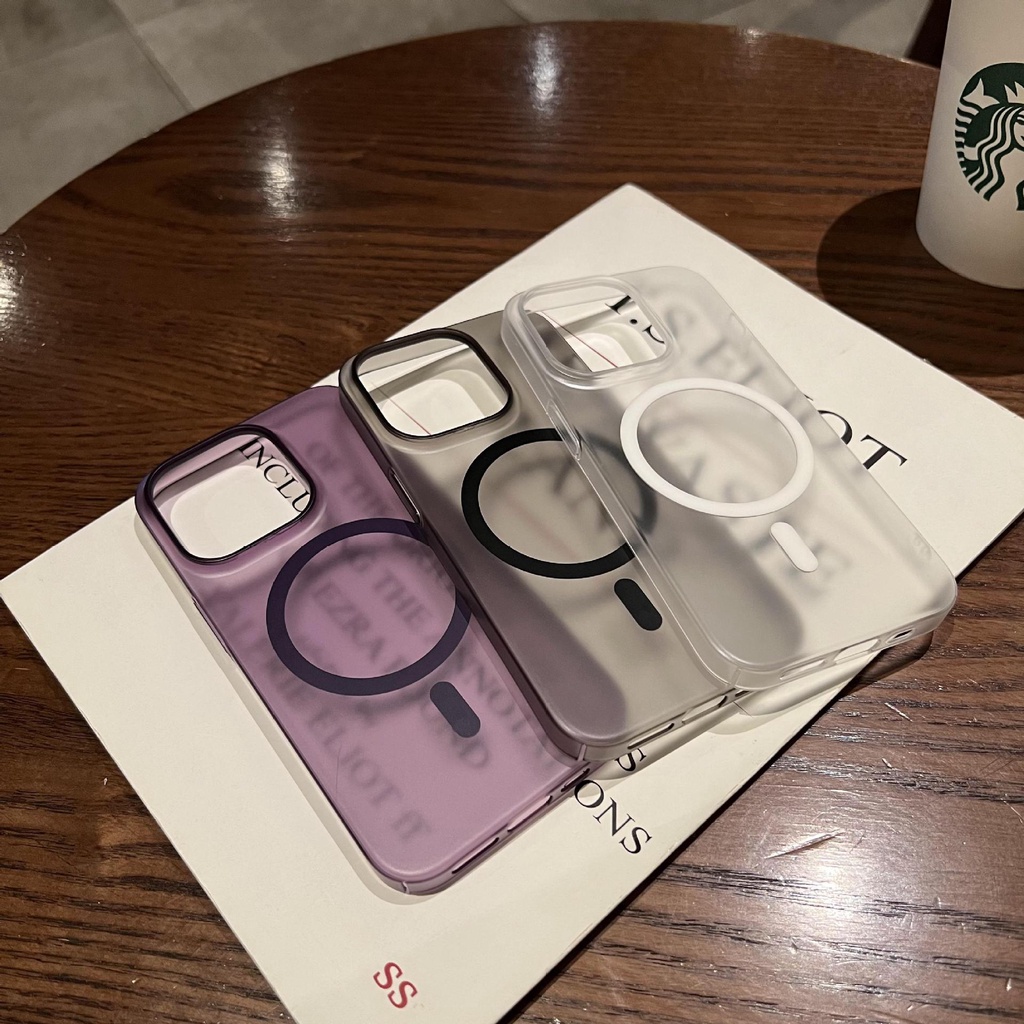Phù Hợp Ốp Điện Thoại Nam Châm Siêu Mỏng Trong Suốt Chống Dấu Vân Tay Cho iphone 14 15 pro max plus 15pro 14 15pro