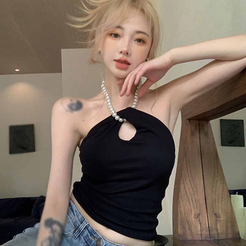 Áo Hai Dây Màu Trơn Phong Cách Hàn Quốc Quyến Rũ Cho Nữ